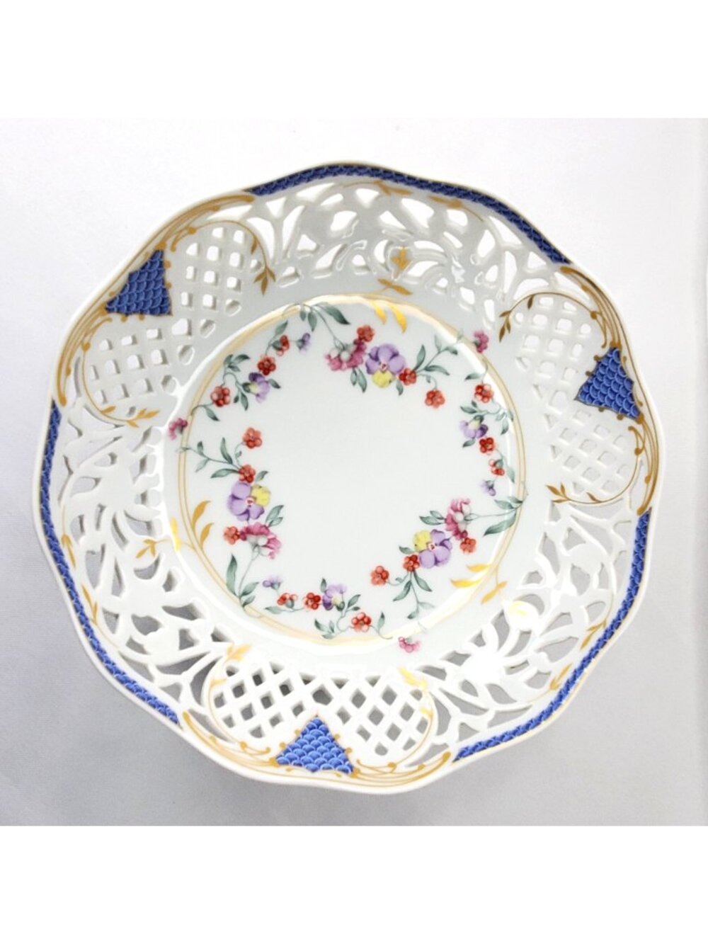 Oscar De La Renta Fine China Reticulated Bowl Angelique 7" Floral West Germany - Picture 1 of 9